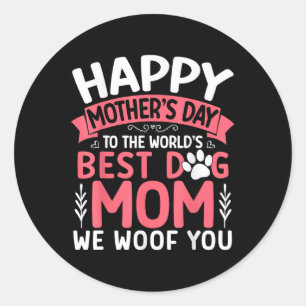 Mors dag för världens bästa Hund Mamma vi Woo Runt Klistermärke