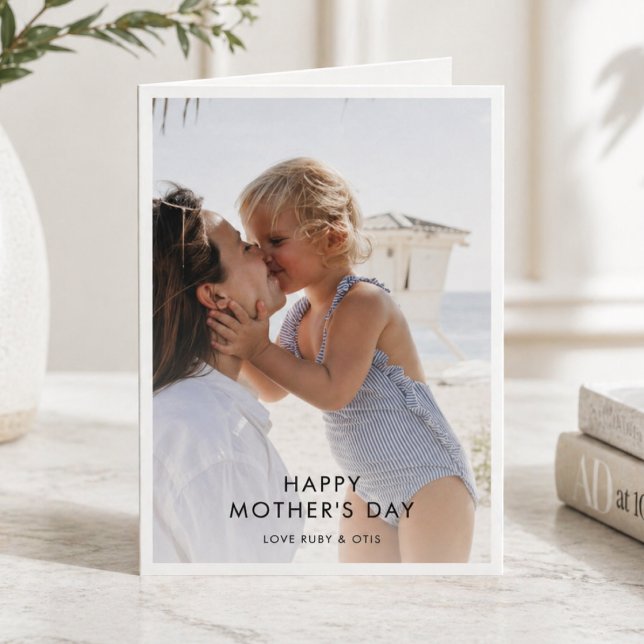 Mors dag | Foto Bästa mamma modern minimalist Kort (The perfect photo greeting card for Mother's Day)