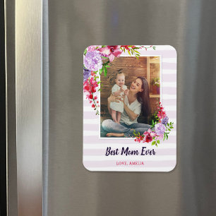 Mors dag-foto med bästa Mamma någonsin Anpassnings Magnet