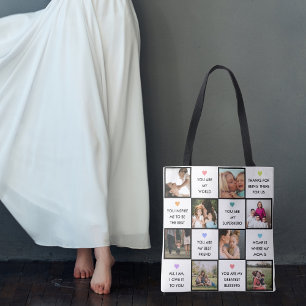 Mors dag fotokollage med bästa Mamma-citat Tygkasse