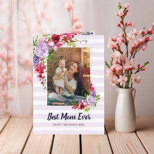 Mors dag-fotokort med bästa Mamma någonsin Personl Kort
