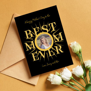 Mors dag fotokort med bästa mamma någonsin, typogr