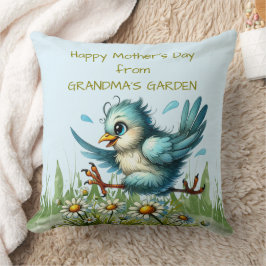 Mors dag från GRANDMA S GARDEN Funny Bird Kudde