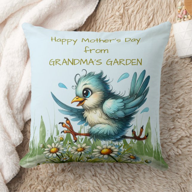 Mors dag från GRANDMA S GARDEN Funny Bird Kudde (Filt)