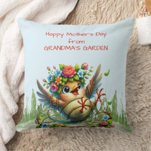 Mors dag från GRANDMA S GARDEN Funny Bird Kudde