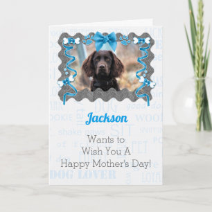 Mors dag från Hund i Light Blue and Grått Kort