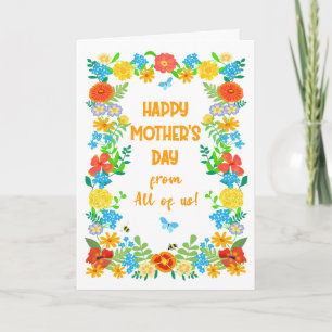 Mors dag från oss alla Vacker blommig ram Kort