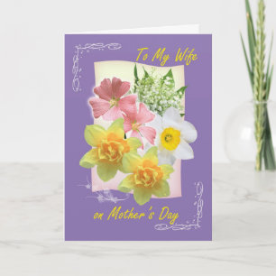 Mors dag fru. Påsklilja liljekonvalj Kort