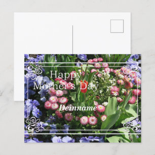 mors dag, frühlingsblumen mit schrift vykort
