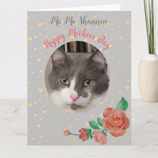 Mors dag Funny Cat Mamma Hairball Kort (Framsida)