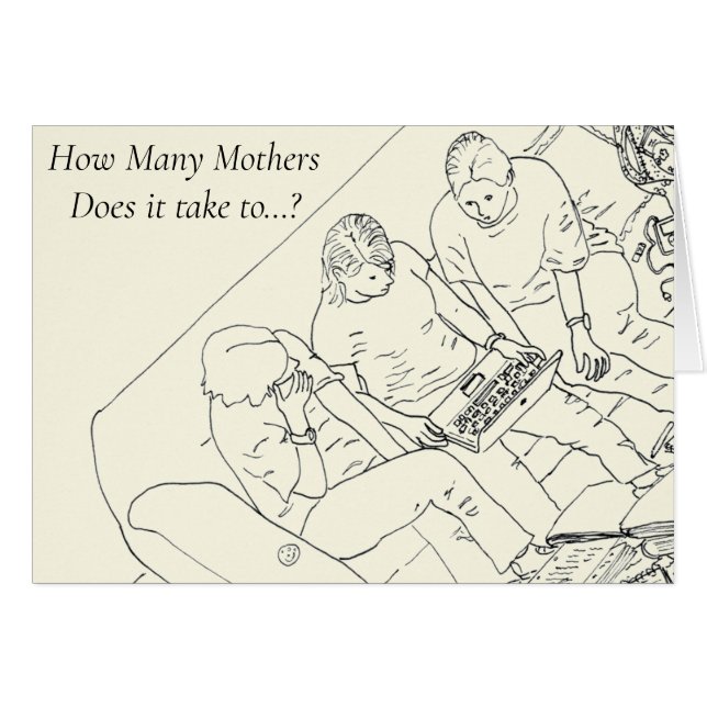 Mors dag Funny Computer Morsa citat Hälsningskort (Framsidan Horizontal)