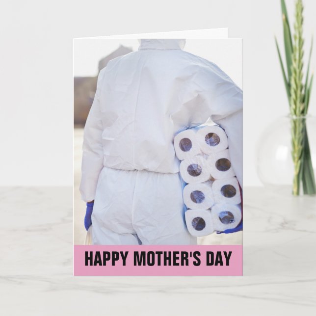 MORS DAG FUNNY PANDEMIC HAZMAT KOSTYM CARDS KORT (Framsida)