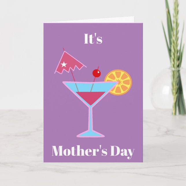 Mors dag Funny Slappna av Martini Cocktail Helgkort (Framsida)