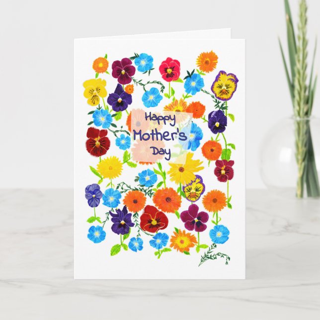Mors dag - Garden Flowers Card Kort (Framsida)