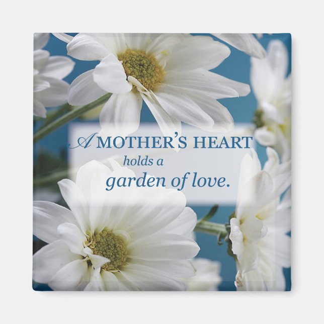 Mors dag Garden från Kärlek, Daisy, Blå himmel Magnet (Framsidan)