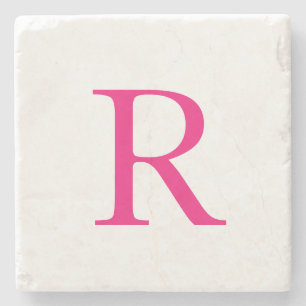 Mors dag ger födelsedag Rosa Monogram Namn Stenunderlägg