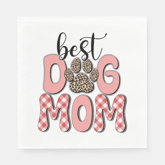 Mors dag Gift | Bästa Hund Mamma Pappersservett (Framsidan)