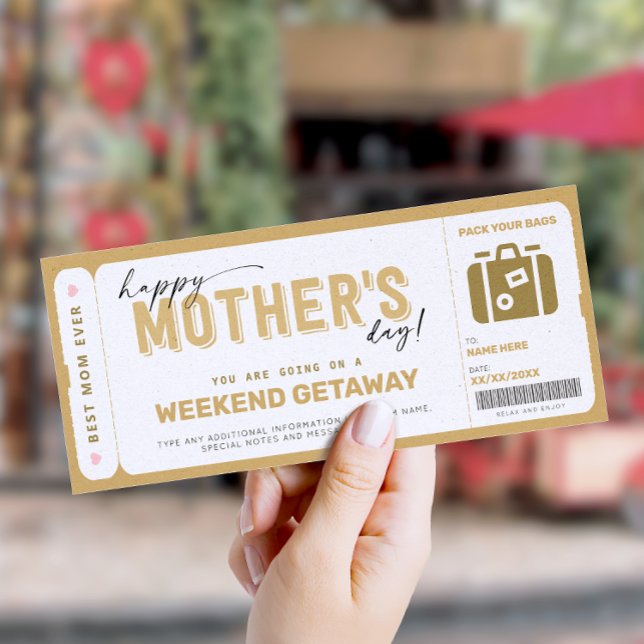 Mors dag Gift Biljett Helg Getaway Voucher Inbjudningar (Skapare uppladdad)