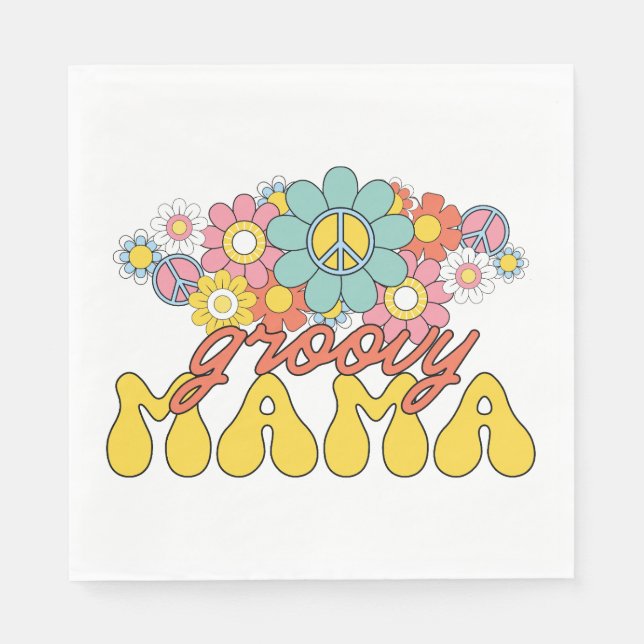 Mors dag Gift | Groovy Mamma Pappersservett (Framsidan)