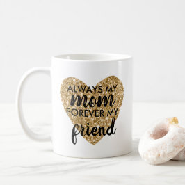 Mors dag Gift Mamma Heart Guld Glitter Cute Quote Kaffemugg