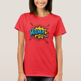 Mors dag Gift - Mamma och superhjälte - Tecknad Bo T Shirt