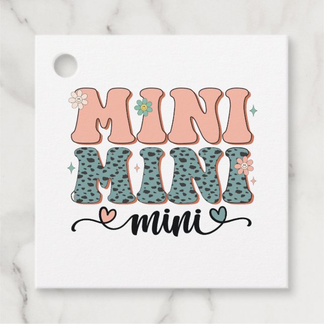 Mors dag Gift | Mini Blommigt Gåvor Etiketter (Framsida)