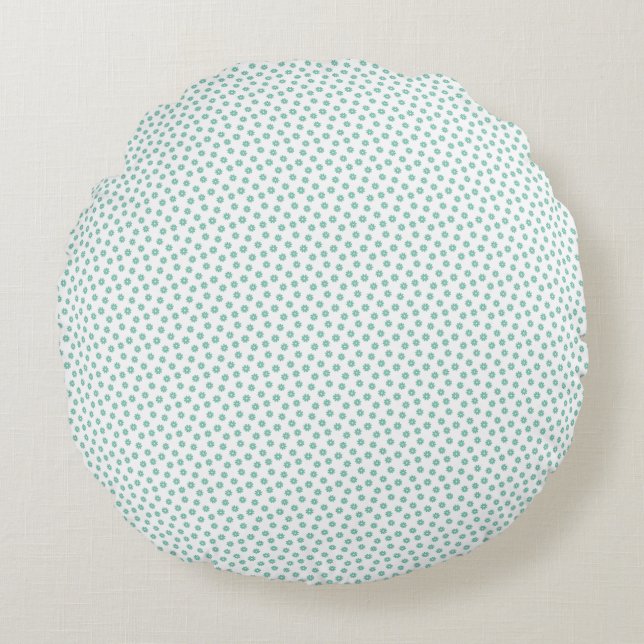 Mors dag Gift | Mint-Daisy Rund Kudde (Framsidan)