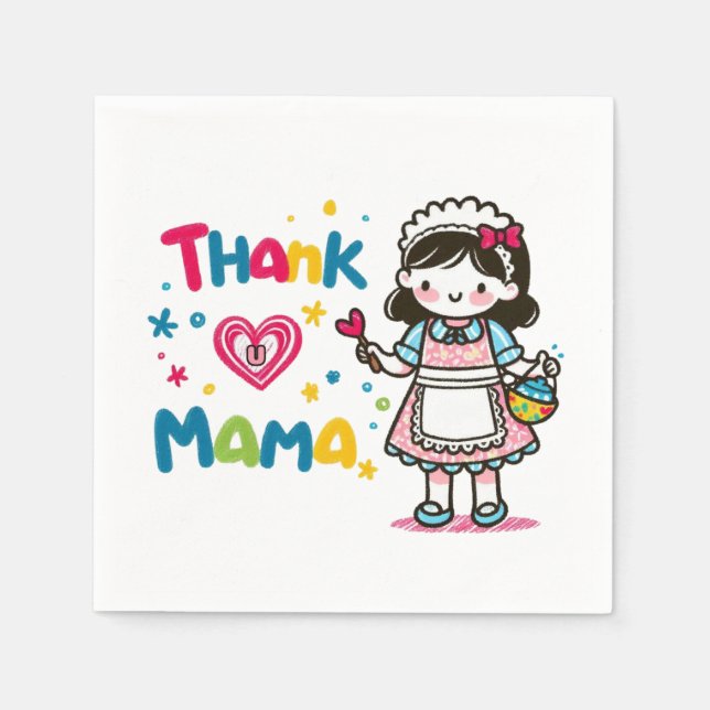 Mors dag Gift | Tack Mamma Pappersservett (Framsidan)