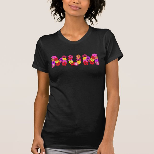 Mors dag Girly Blommigt Morsa T Shirt (Framsida)