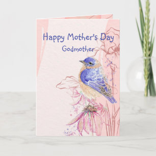 Mors dag Godmor Bluebird Garden Bird Card Kort