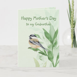 Mors dag Godmor Chickadee Garden Bird Card Kort