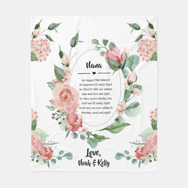 Mors dag Grandma Grammy Nana från Barnbarn Fleecefilt (Framsidan)