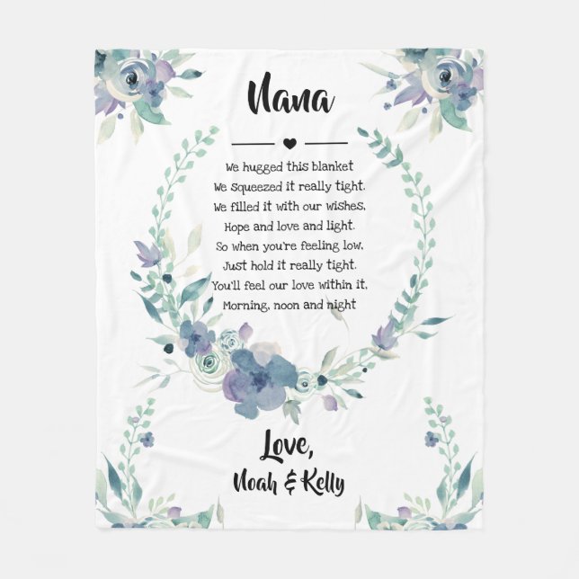 Mors dag Grandma Grammy Nana från Barnbarn Fleecefilt (Framsidan)