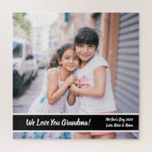 Mors dag Grandma Photo Gift Anpassningsbar Puzzle