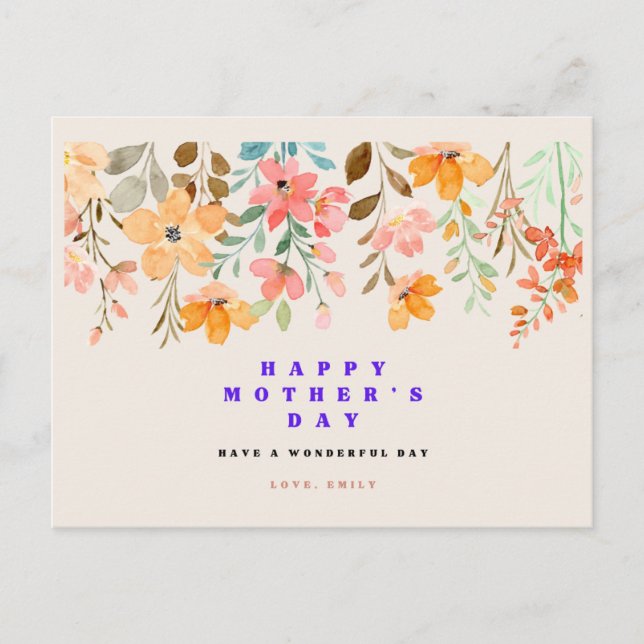 Mors dag gratulationskort för blommor helg vykort (Framsida)