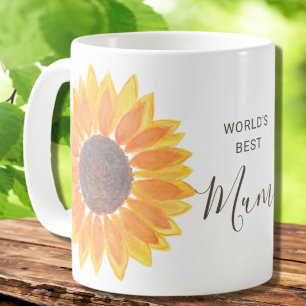 Mors dag Gul Solros Världens Bästa Mamma Kaffemugg