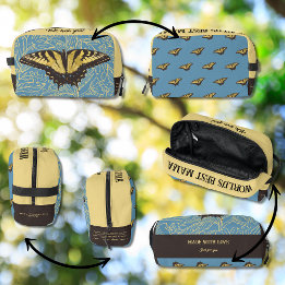 Mors dag Gult Butterfly Cosmetic Bag