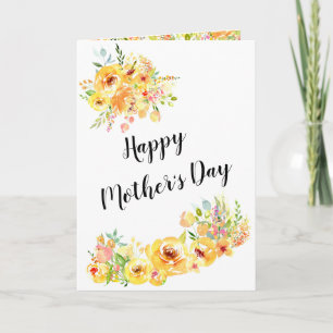 Mors dag Gult Hösten Blommigt Anpassad design Kort