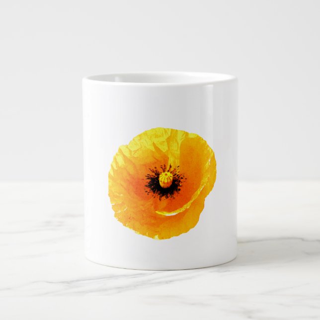 Mors dag Gult Poppy Blommigt Anpassningsbar Blank  Jumbo Mugg (Framsidan)
