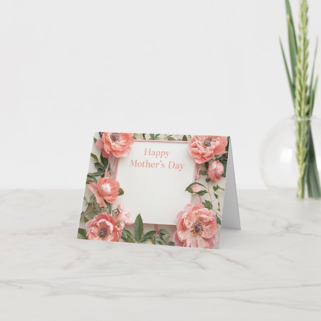 Mors dag-hälsningskort för blommigt kort (Framsida)
