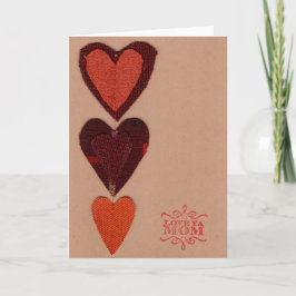 Mors dag-hälsningskort för orange Hearts Kort
