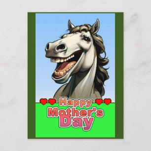 mors dag häst vykort