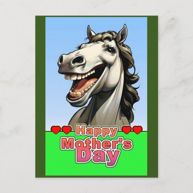 mors dag häst vykort (Framsida)