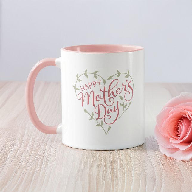 Mors dag Heart 2 Photo Personlig Mugg (Shown on an 11 oz. Combo mug)