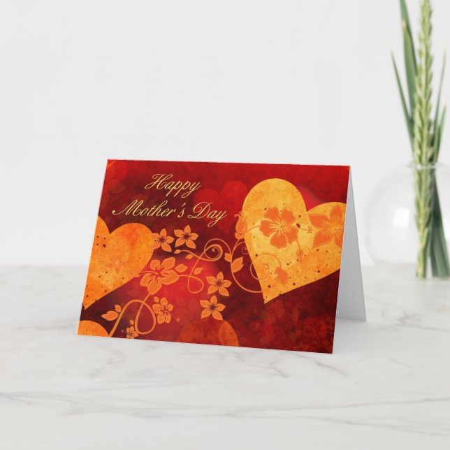 Mors dag Heart Card Kort (Framsida)