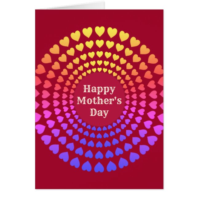 Mors dag Heart Circles Hälsningskort (Framsidan)