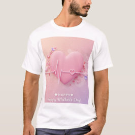 Mors dag Heartslag Tee: 3D Kärlek Graphic T Shirt