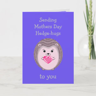 Mors dag Hedgehog Hedge-hugs med hjärtkort Kort