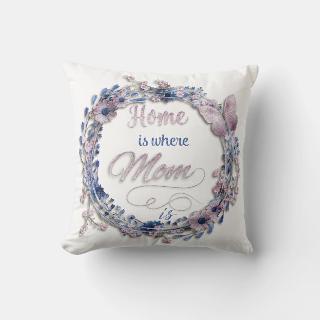 Mors dag - "Hemmet är där Mamma är" Kudde (Framsida)