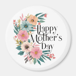 Mors dag Höger Sidoblommor persikofärgad Rosa Cr Magnet